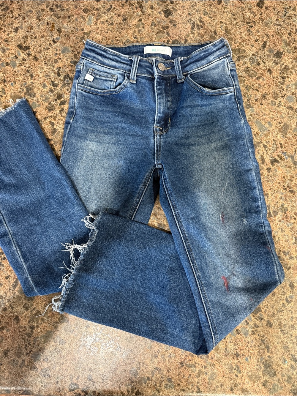 KanCan Distressed Blue Kids’ Jeans with Frayed Hem